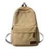Solid Black Cotton Canvas Backpack Large Capacity Travel School Bag 1
