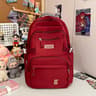 Solid Color College Backpack Lightweight Laptop Travel Bag 1
