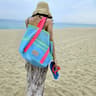 Breezy Carry Large Mesh Beach Tote Bag With Multi Pockets 3