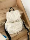 Korean Pleated Large Capacity Backpack For Women 0