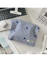 Checkered Bow Large Capacity Makeup Bag Travel Cosmetic Organizer 2