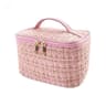 Tweed Plaid Large Makeup Bag Travel Cosmetic Organizer 1