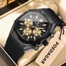 Chronograph Quartz Watch With Date Display And Silicone Strap 9