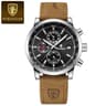Mens Chronograph Watch With Leather Strap Luminous Date Display 2