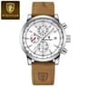 Mens Chronograph Watch With Leather Strap Luminous Date Display 3