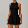 Womens Workout Jumpsuit Backless Sleeveless Zip Up Yoga Romper 4