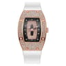 Honghong Barrel Diamond Quartz Watch For Women Elegant Silicone Strap 3