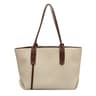 Woven Tote Bag For Women Large Capacity Work Shoulder Handbag Metallic Hardware 2