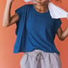 Women Open Back Crop Top Loose Fit Short Sleeve Summer Beach Workout Tee 2