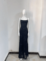 Floral Embellished Strapless Evening Dress Slim Fit Backless Formal Party Gown 1