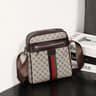 Men Small PU Crossbody Bag With Wide Shoulder Strap And Zipper Closure 1