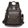 Women Commuter Backpack Large Capacity Coffee PU Leather Retro Design 0