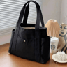 Large Capacity Canvas Tote Bag With Zipper Closure For Work College And Shopping 0