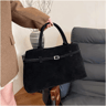 Structured Leather Belted Tote Bag With Top Handle 1