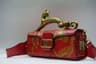 Gold Leaf Embossed Box Shoulder Bag With Top Handle 0