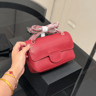 Mini Leather Crossbody Bag With Chain Strap And Metal Letter Buckle 0