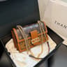 Square Crossbody Shoulder Bag With Adjustable Strap And Chain Print 0