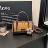 Vintage Mini Boston Crossbody Bag For Women With Faux Suede Patchwork And Flower Pendant 2