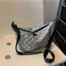 Retro Rhombus Dumpling Shoulder Bag For Women  Space Cotton Crossbody Purse 3