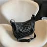 Retro Rhombus Dumpling Shoulder Bag For Women  Space Cotton Crossbody Purse 1