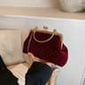 Women Retro Evening Clutch Purse With Chain Strap And Clip Closure 1