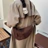 Women Large Capacity Suede Crossbody Bag With Dumpling Shape 5