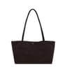 Women Khaki Faux Suede Tote Bag With Heart Charm Tassel 3