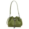 Green Suede Bucket Crossbody Bag For Women With Chain Shoulder Strap 2