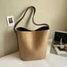 Womens Large Capacity PU Suede Bucket Tote Shoulder Bag 2