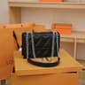 Womens Quilted Chain Shoulder Bag With Classic Flap Crossbody Design 2
