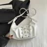 Women PU Leather Dumpling Bag With LaceUp Bow Shoulder And Crossbody Style 2