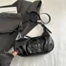 Women PU Leather Dumpling Bag With LaceUp Bow Shoulder And Crossbody Style 1
