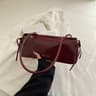 Womens Solid Color Polyester Shoulder Bag With Knot Detail 0