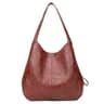 Women Vintage Greased Leather Tote Handbag With 3 Pockets 1