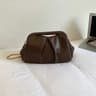Womens Pleated Leather Evening Clutch Purse With Adjustable Chain Strap 3