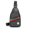 Mens Lightweight Crossbody Chest Bag WaterResistant PU Leather Travel Shoulder Bag 0
