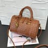 Women Large Capacity Woven Boston Shoulder Bag With Soft Pillow Design 2
