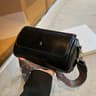 Womens Retro Cylindrical Crossbody Bag With Wide Shoulder Strap 0