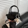 Vegan Leather Crossbody Bag With Adjustable Strap And Zip Closure 1