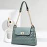 Womens Quilted Shoulder Bag Lightweight PU Crossbody Handbag 0