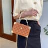 Women Quilted Pearl Chain Crossbody Bag With Embroidered Top Handle 3