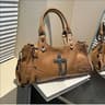 Womens MotorcycleInspired Crossbody Bag With Wide Shoulder Strap 3