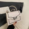 Women Small Square Crossbody Bag With Rivet Accents 3