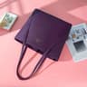 Womens Large Capacity Black Shoulder Bag With Double Top Handles And Zipper Closure 2