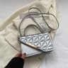 Women Textured Small Square Shoulder Handbag Lightweight Everyday Purse 4