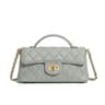 Womens Leather Diamond Grid Crossbody Bag With Chain Strap 0