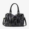 Retro Pink Washed Faux Leather Tote Shoulder Bag For Women 1