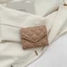 Mini Quilted Embroidered Coin Purse For Women Compact Square Wallet 4