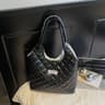 Womens Plaid Cotton Quilted Tote Bag With Large Capacity Shoulder Design 0
