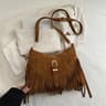 Bohemian Fringe Crossbody Bag With Retro Single Shoulder Design 2